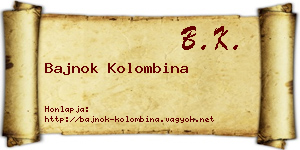 Bajnok Kolombina névjegykártya